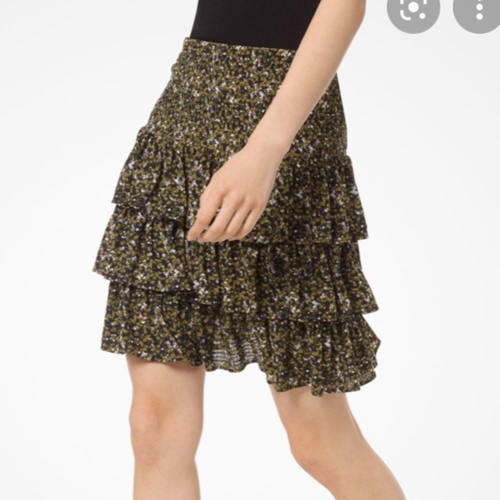 Michael Kors Floral Ruffle Tiered Skirt
